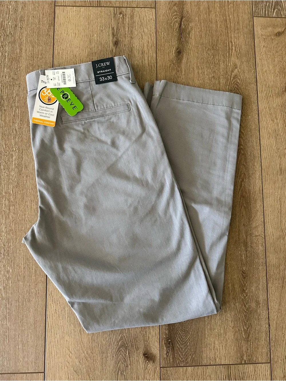 J. Crew Straight Chinos in Light Gray 33x30